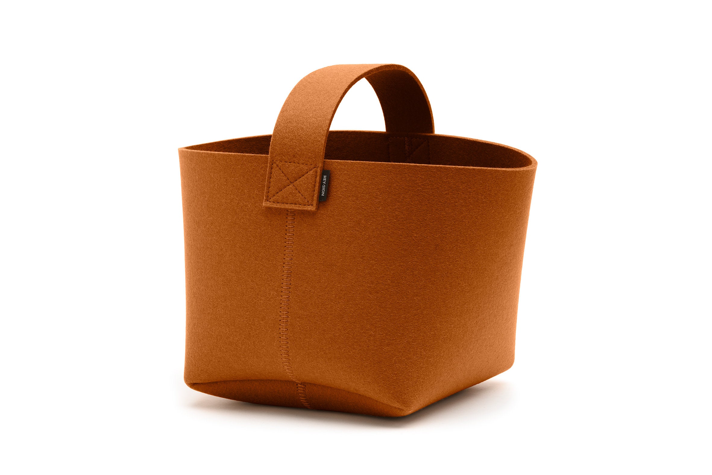 Hey-Sign Kaminholzkorb aus Filz, Größe S, Farbe Walnuss