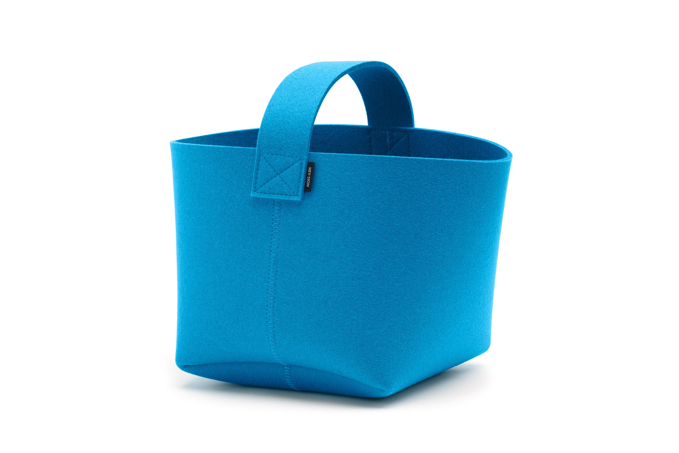 Hey-Sign Kaminholzkorb aus Filz, Größe S, Farbe Petrol