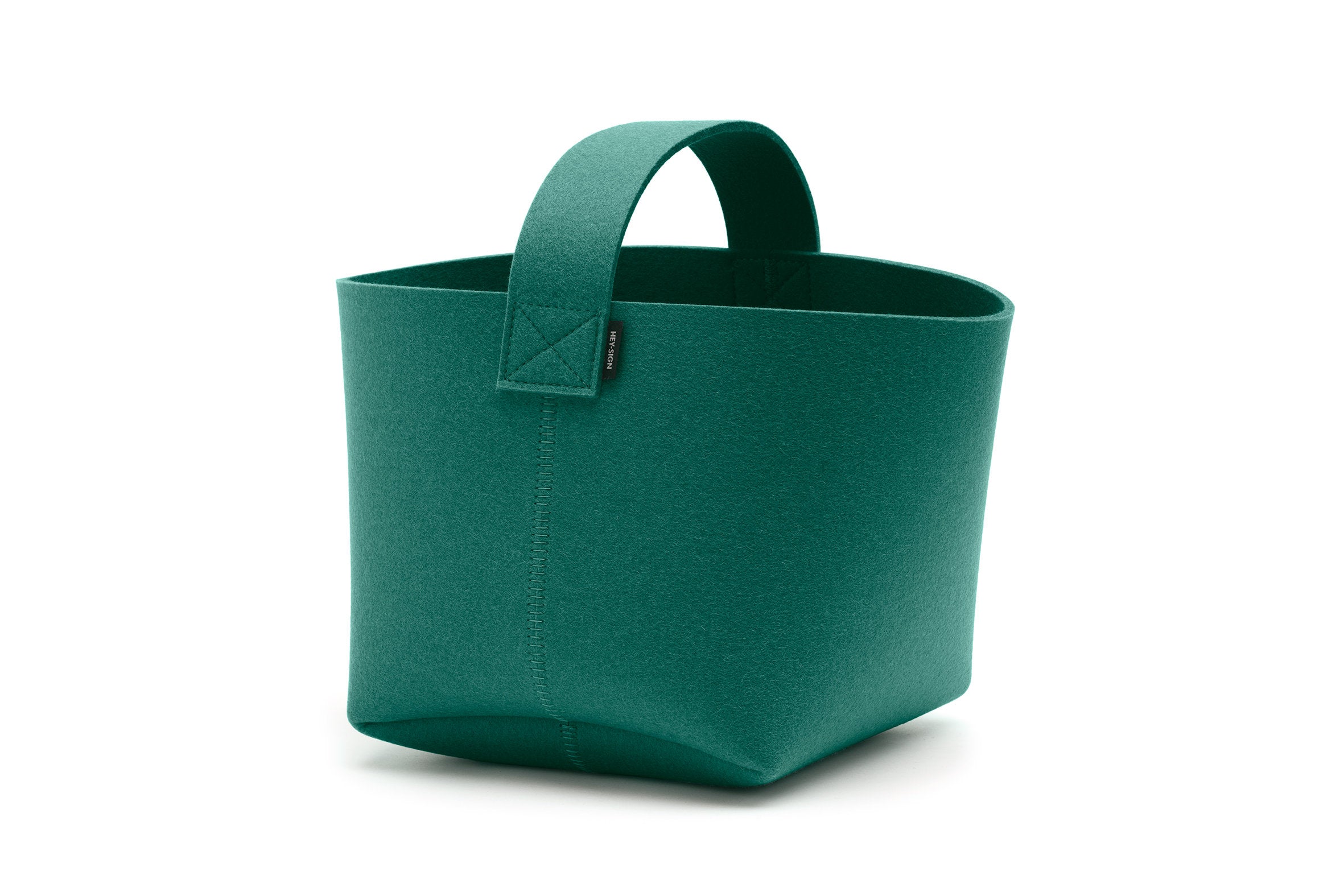 Hey-Sign Kaminholzkorb aus Filz, Größe S, Farbe Jade