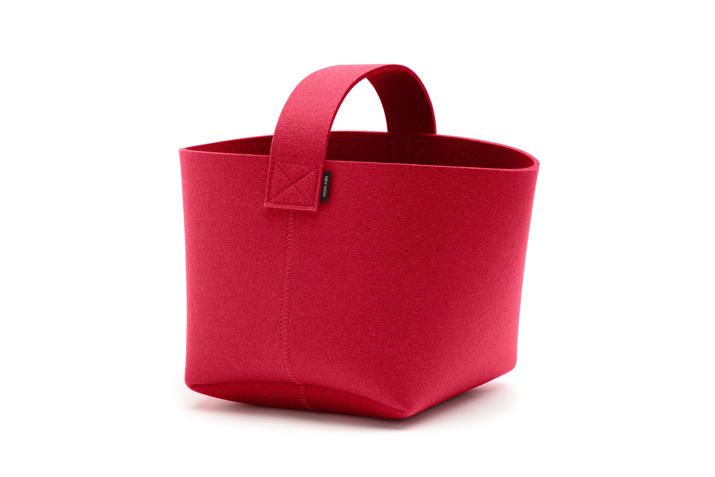 Hey-Sign Kaminholzkorb aus Filz, Größe S, Farbe Mohnrot
