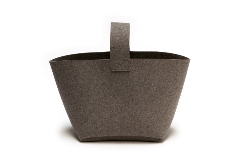 Hey-Sign Kaminholzkorb aus Filz, Größe M, Farbe Pepper