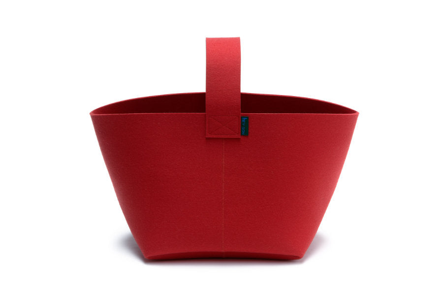 Hey-Sign Kaminholzkorb aus Filz, Größe M, Farbe Rot