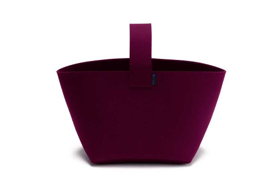 Hey-Sign Kaminholzkorb aus Filz, Größe M, Farbe Aubergine