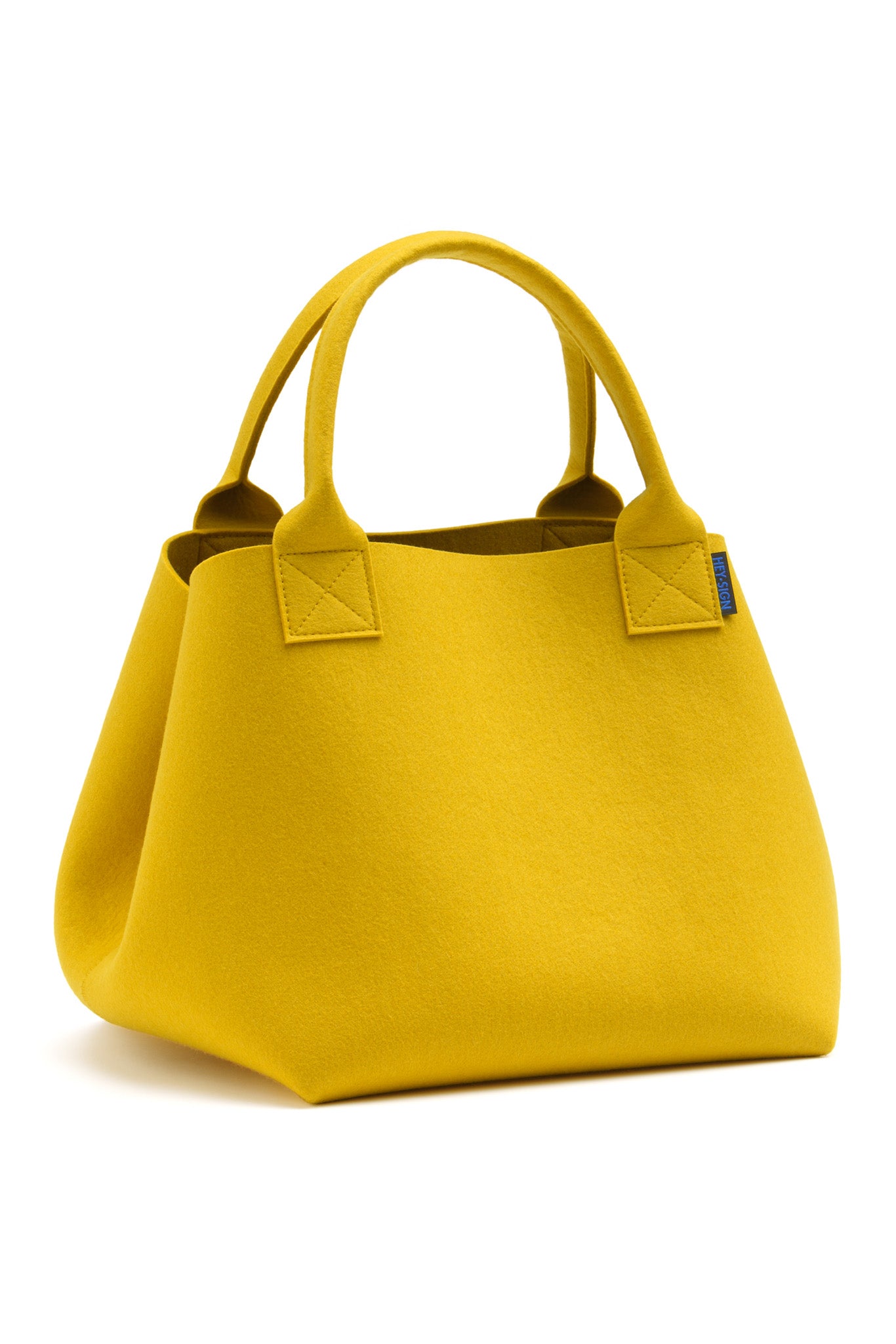 Maxi Tasche von Hey-Sign aus Filz, große Handtasche in Curry mit verstellbarem Volumen