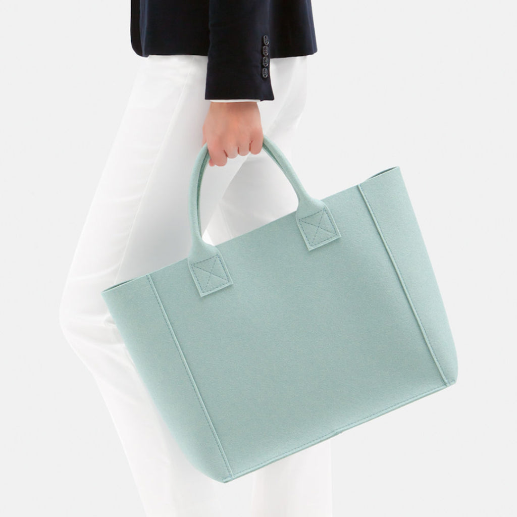 Hey-Sign Filztasche Pure mit gleichfarbigen Henkeln in unifarbenem Wollfilz, Farbe Aqua