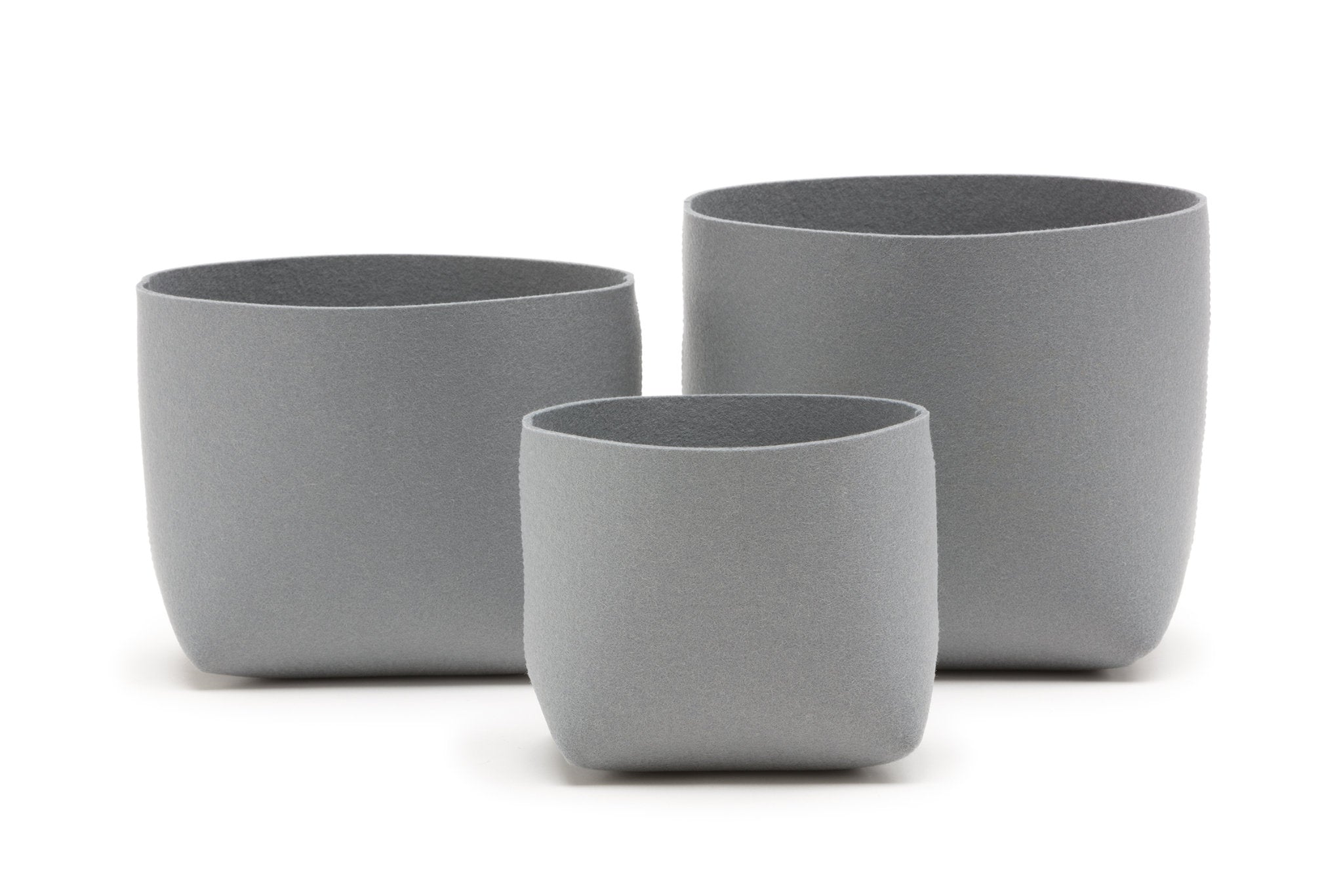 Hey-Sign Filzboxen Silo im 3erSet, Farbe Hellgrau