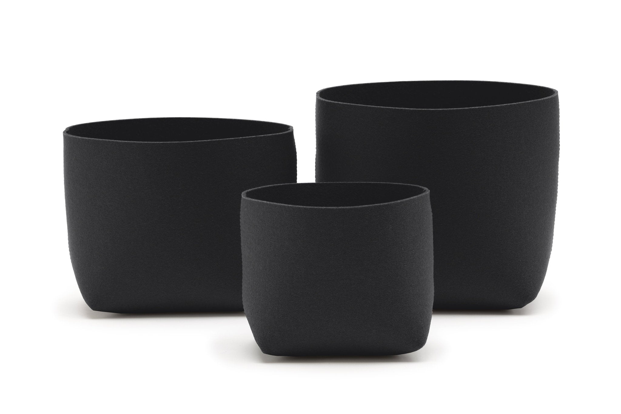 Hey-Sign Filzboxen Silo im 3erSet, Farbe Schwarz