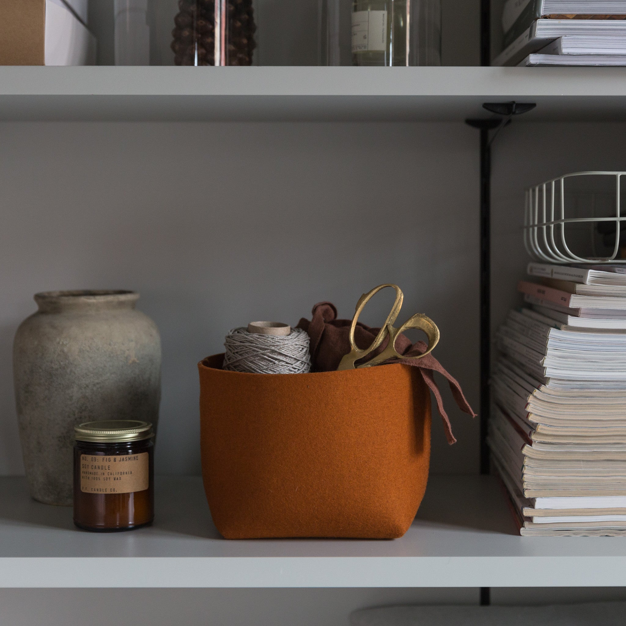 Hey-Sign Filzbox Silo in der Grösse S, Farbe Walnuss