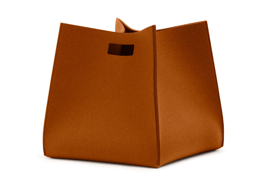 Tall Box von Hey-Sign aus reinem Wollfilz in der Farbe Walnuss