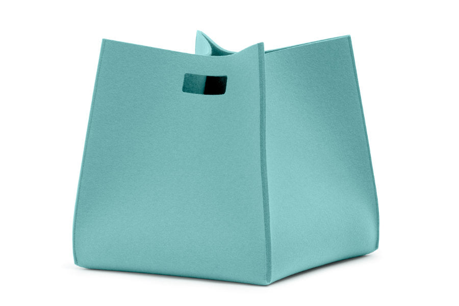 Tall Box von Hey-Sign aus reinem Wollfilz in der Farbe Pastelltürkis