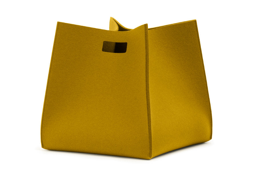 Tall Box von Hey-Sign aus reinem Wollfilz in der Farbe Mustard