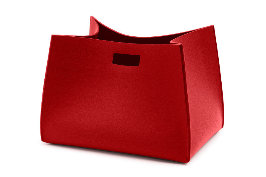 Filzkorb Tall Box rechteckig aus Wollfilz von Hey-Sign in der Farbe Rot