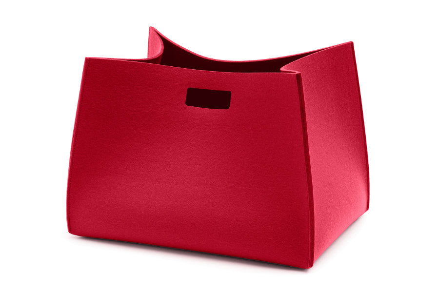 Filzkorb Tall Box rechteckig aus Wollfilz von Hey-Sign in der Farbe Mohnrot