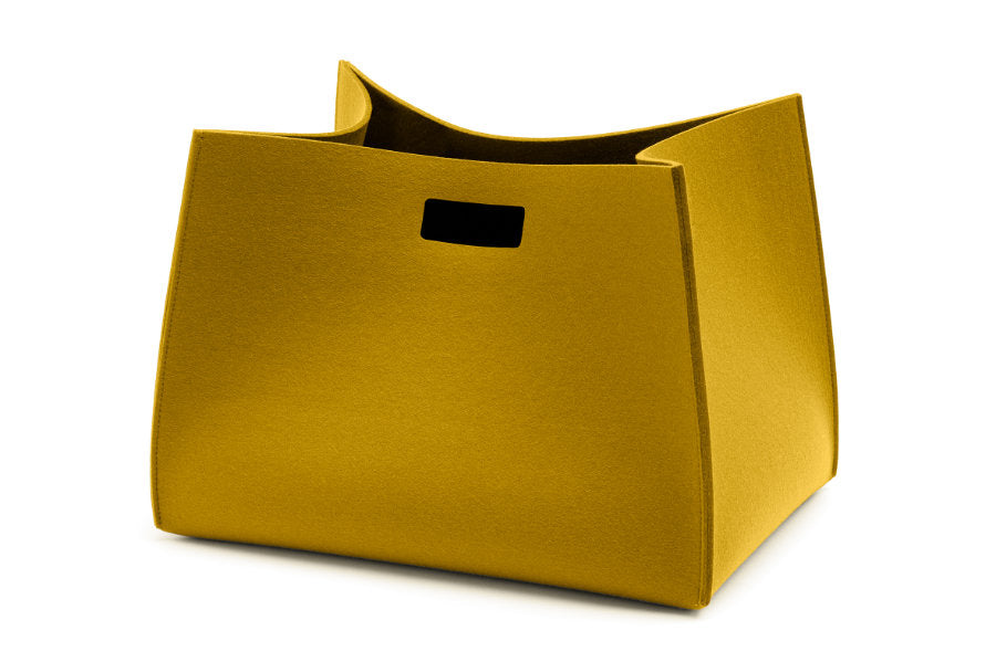 Filzkorb Tall Box rechteckig aus Wollfilz von Hey-Sign in der Farbe Mustard