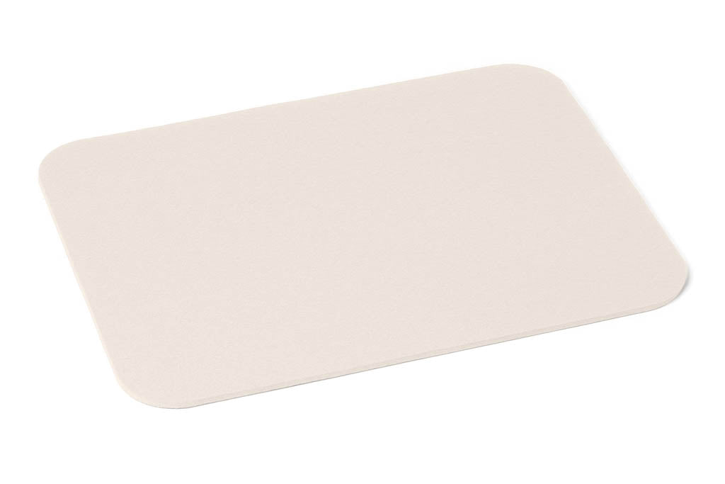 Hey-Sign Tischset aus Wollfilz, rechteckig mit gerundeten Ecken, Farbe Wollweiß