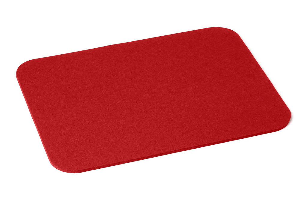 Hey-Sign Tischset aus Wollfilz, rechteckig mit gerundeten Ecken, Farbe Rot