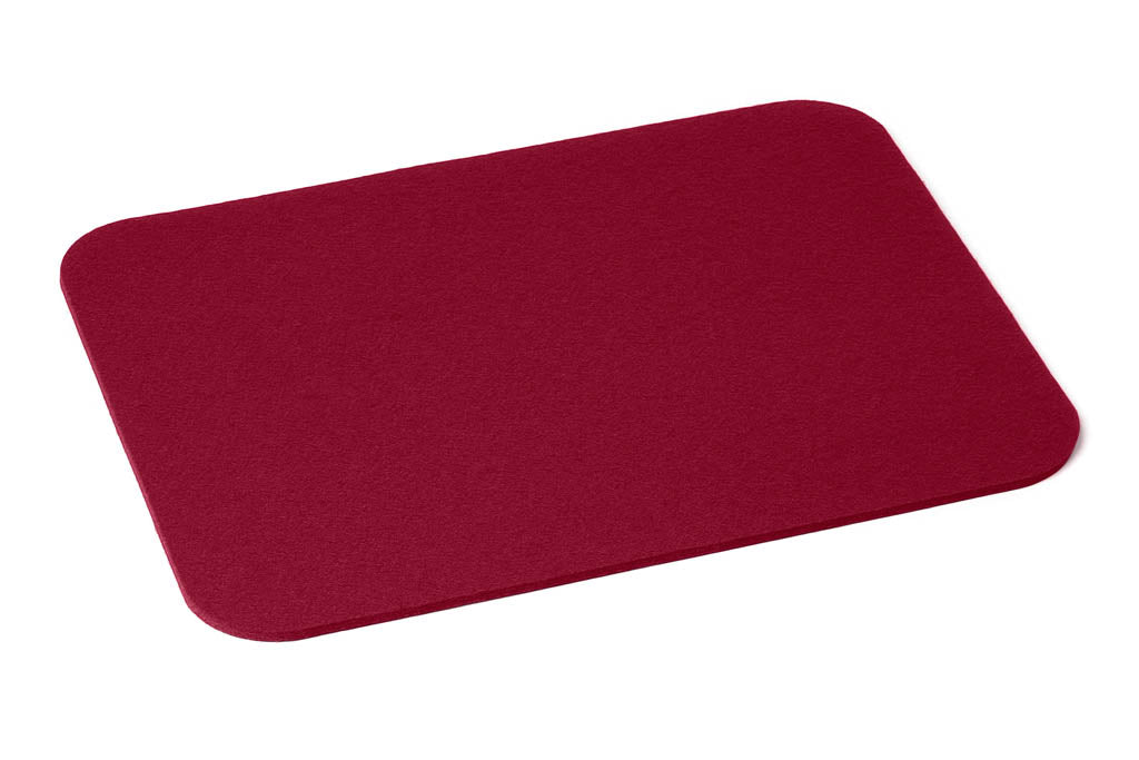Hey-Sign Tischset aus Wollfilz, rechteckig mit gerundeten Ecken, Farbe Bordeaux