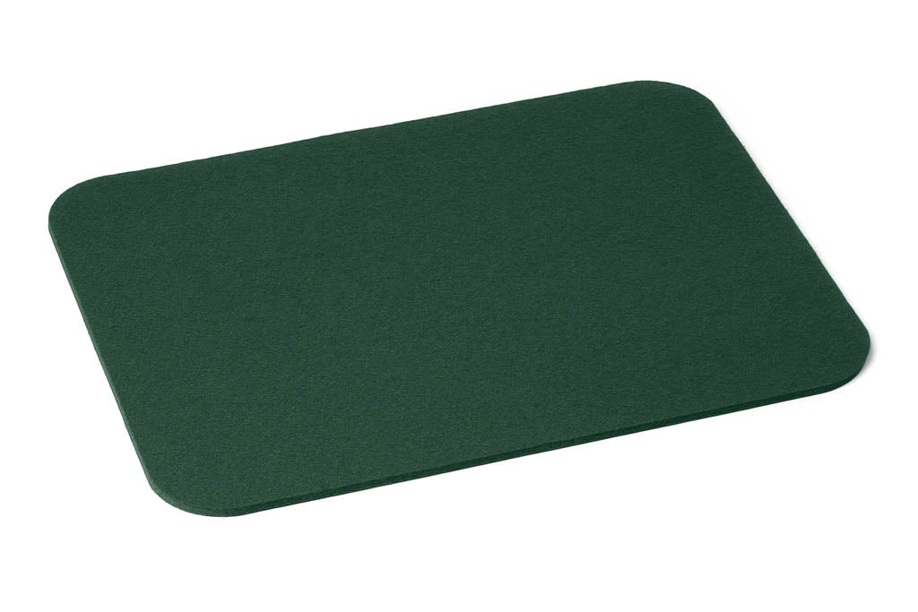 Hey-Sign Tischset aus Wollfilz, rechteckig mit gerundeten Ecken, Farbe Deep Forest