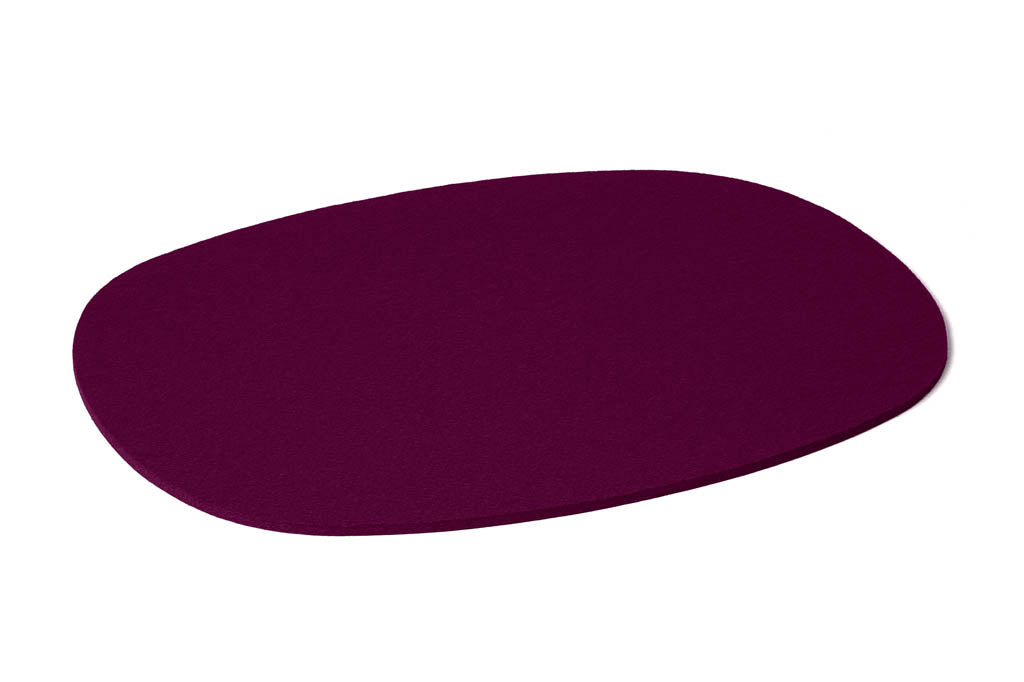 Hey-Sign ovales Tischset aus Wollfilz, Farbe Aubergine