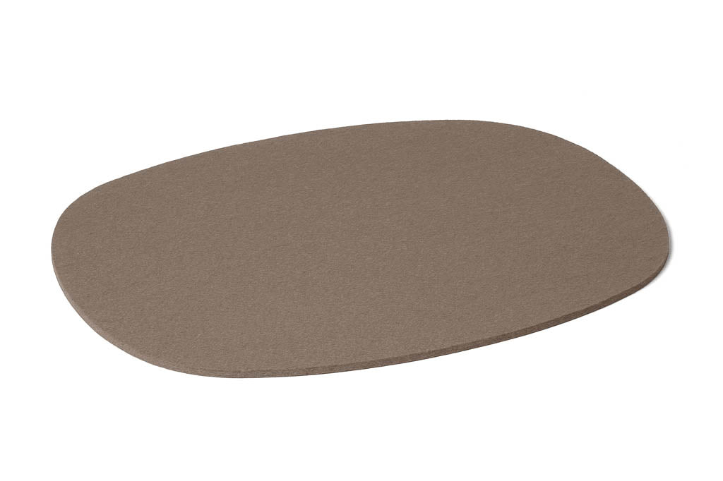 Hey-Sign ovales Tischset aus Wollfilz, Farbe Taupe
