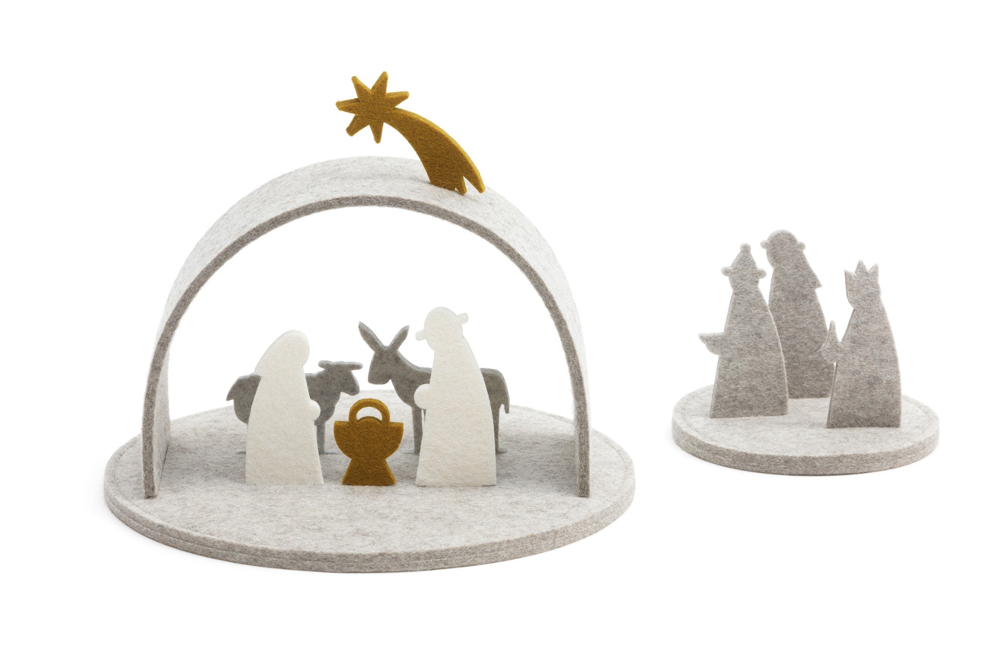 Weihnachtskrippe aus Wollfilz von Hey-Sign in der Farbe Hellmeliert