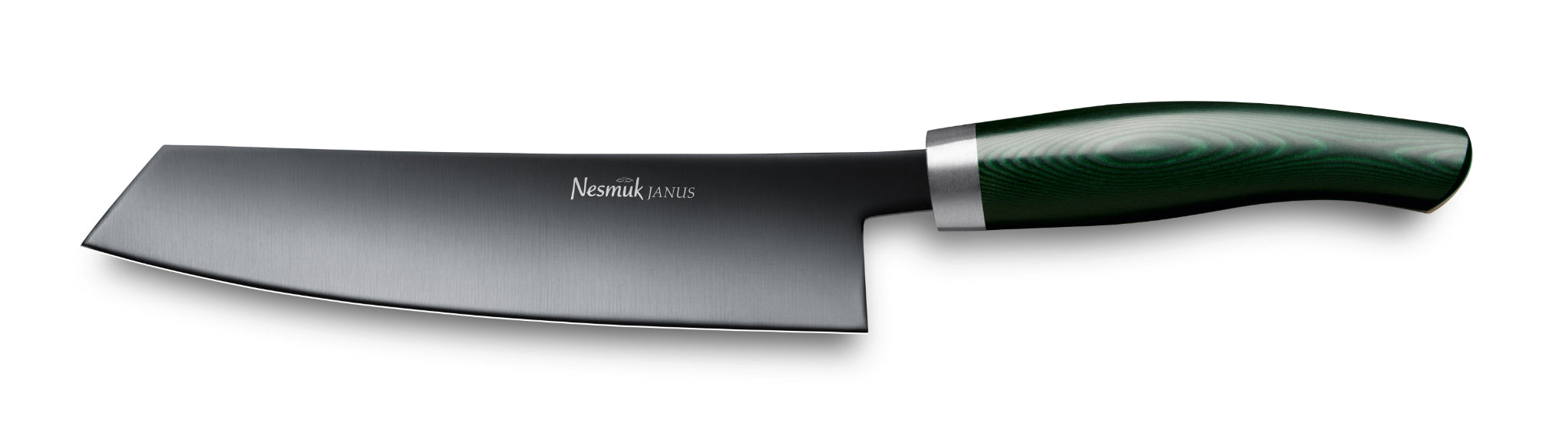 Kochmesser Janus von Nesmuk mit Griff aus Hightech Kunststoff Micarta Green