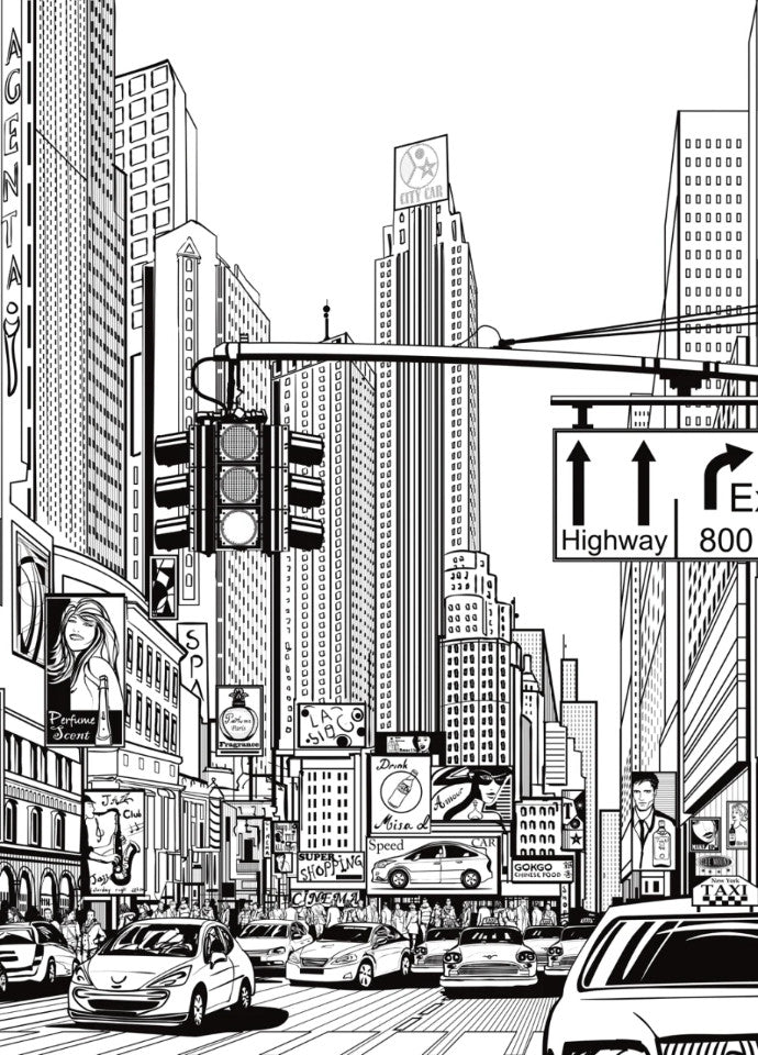 Rebel Walls Tapetenmuster DINA3 Cartoon City