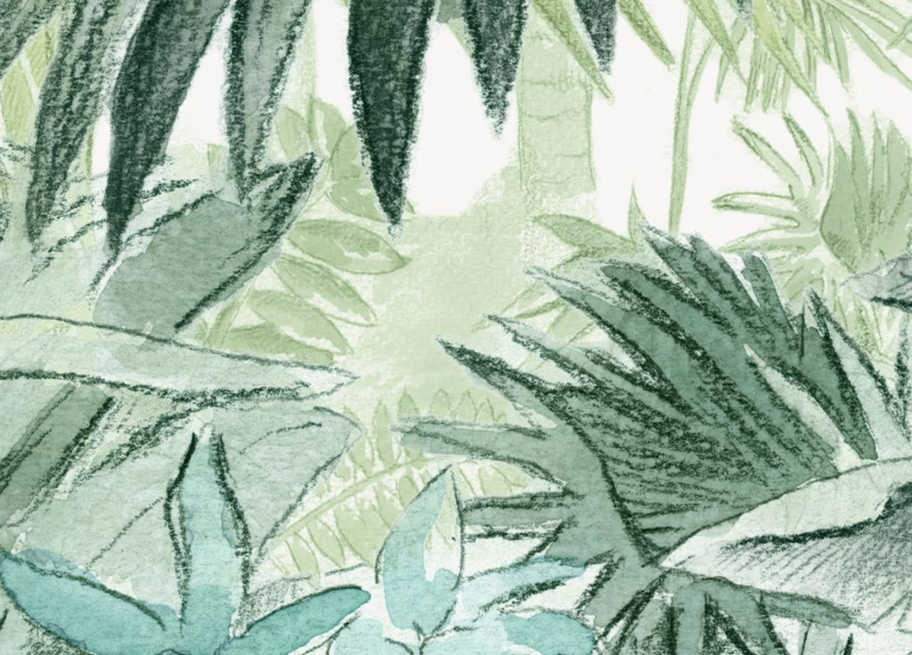 Rebel Walls Tapetenmuster DINA3 Pride Palms Emerald