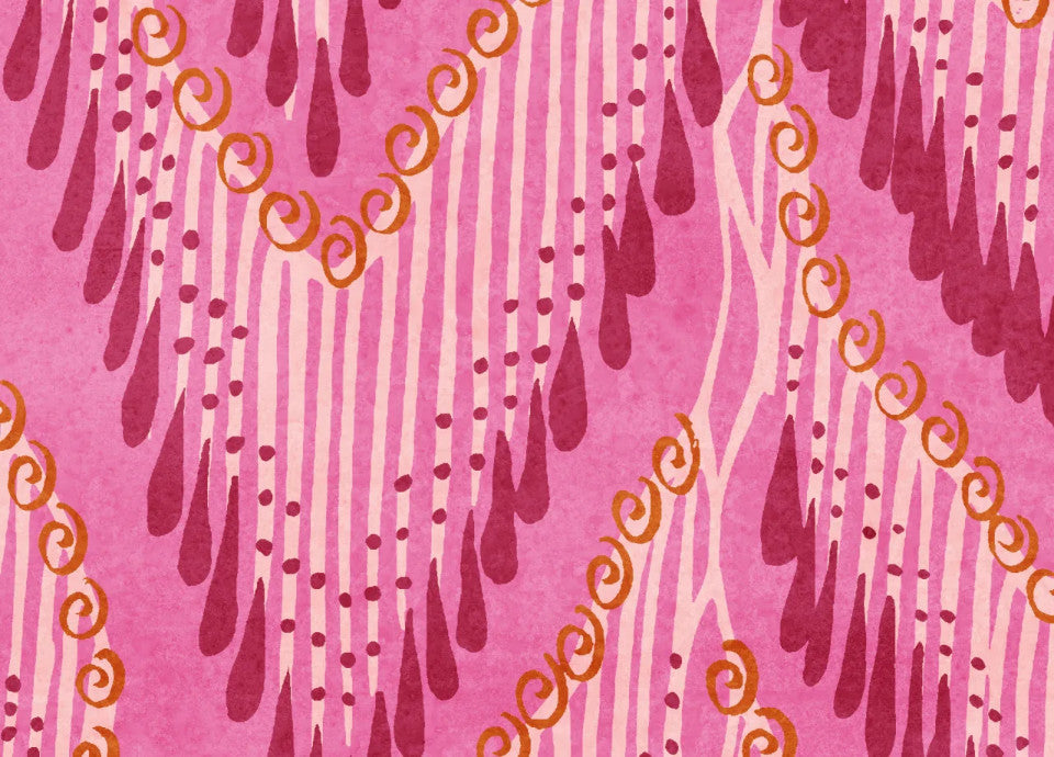 Rebel Walls Tapetenmuster DINA3 Fringed Follies Hot Pink