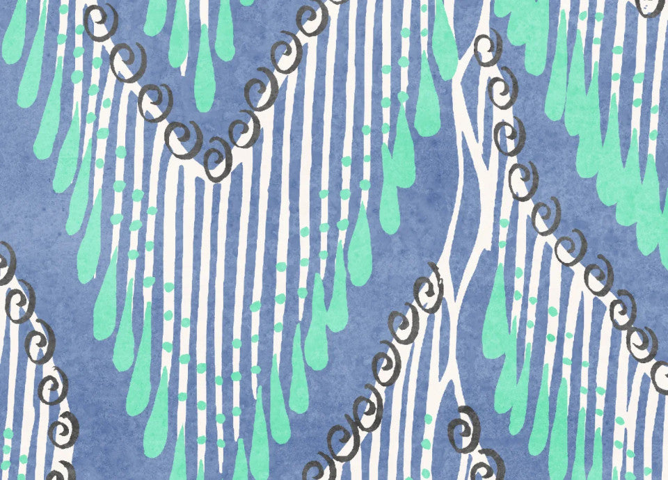 Rebel Walls Tapetenmuster DINA3 Fringed Follies Lagoon