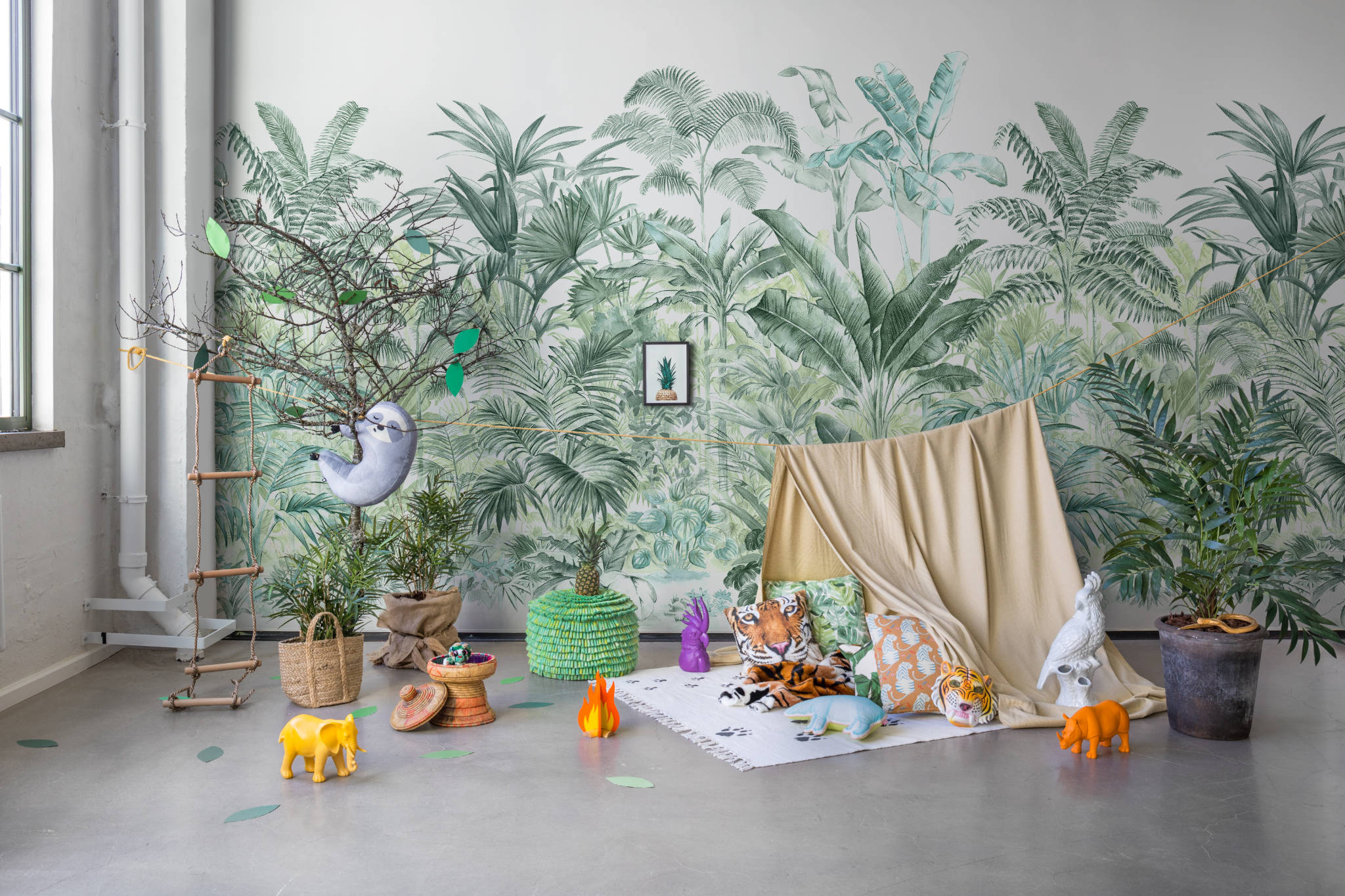 Rebel Walls Tapete Pride Palms im Kinderzimmer