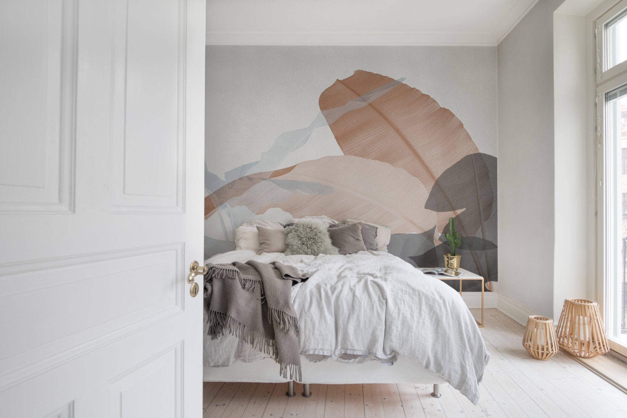 Tapete Balance von Rebel Walls im Schlafzimmer