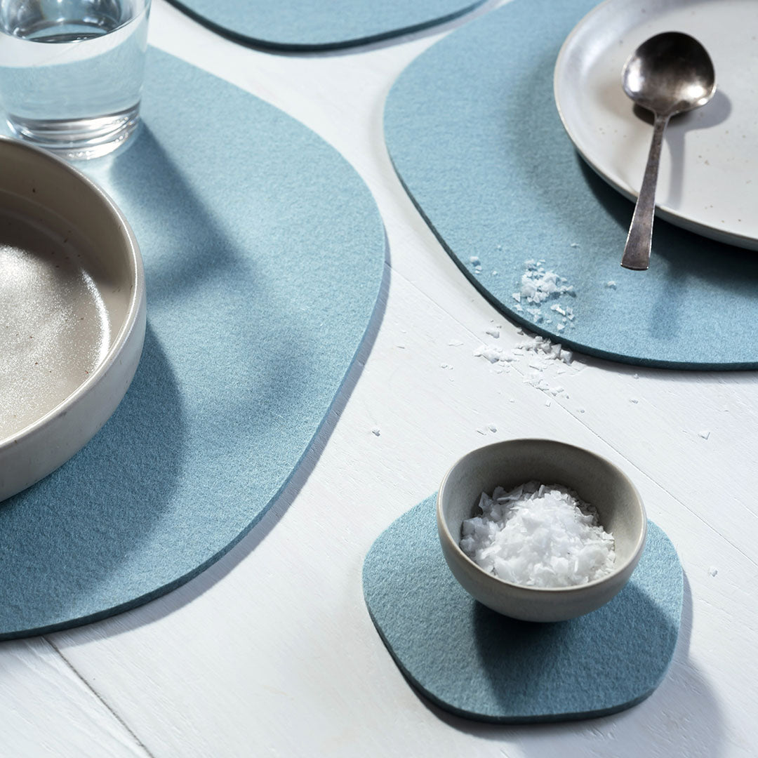 Hey-Sign Filz Untersetzer Pebble in 3 Größen, Farbe Aqua