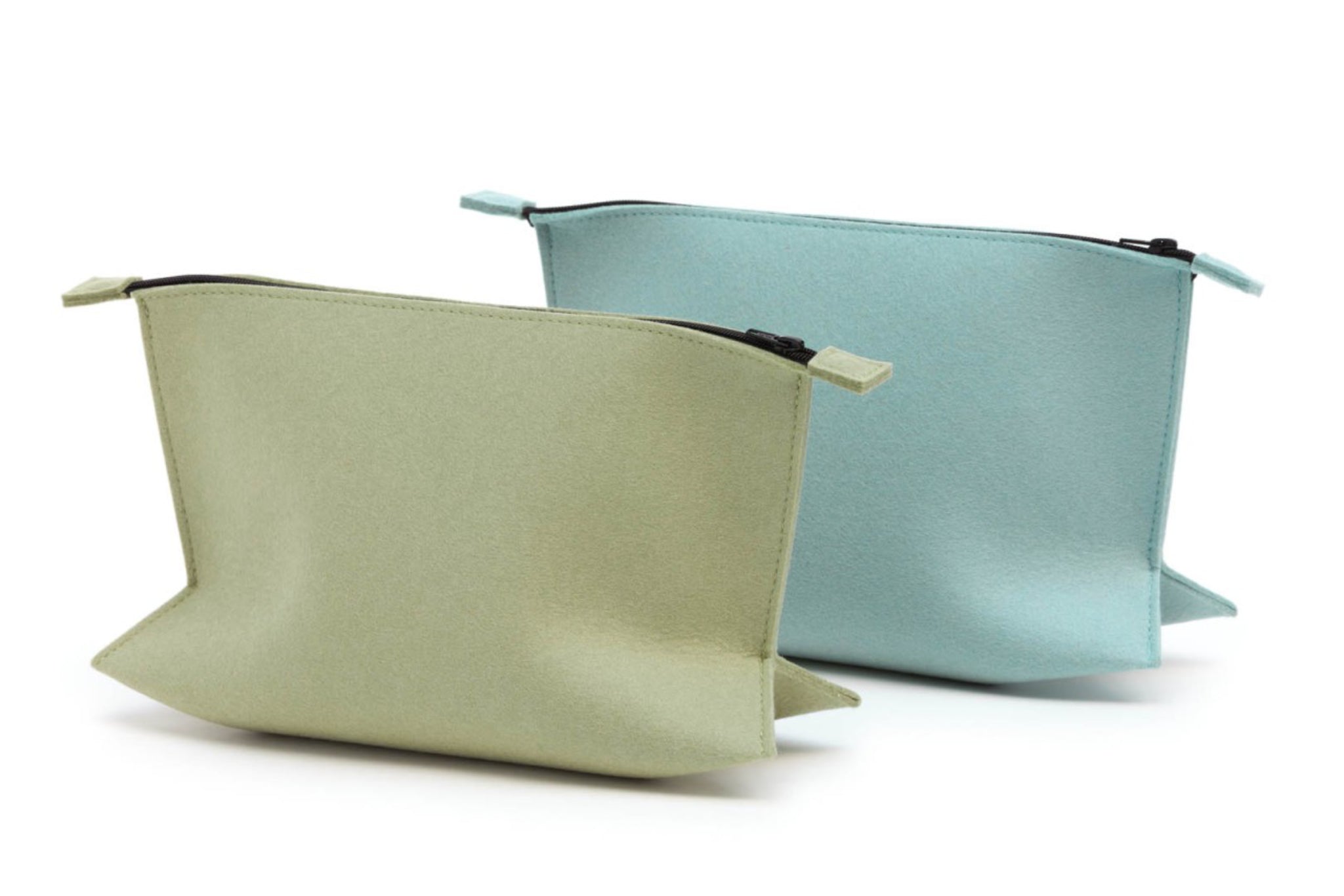 Hey-Sign Kulturtasche Lotte aus Wollfilz in den Farben Pistazie und Aqua