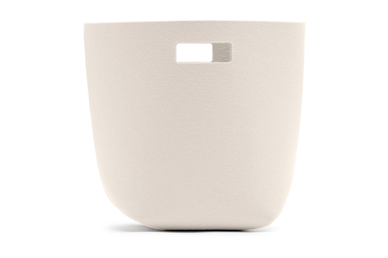 Papierkorb aus Wollfilz von Hey-Sign, Größe L in der Farbe Wollweiß