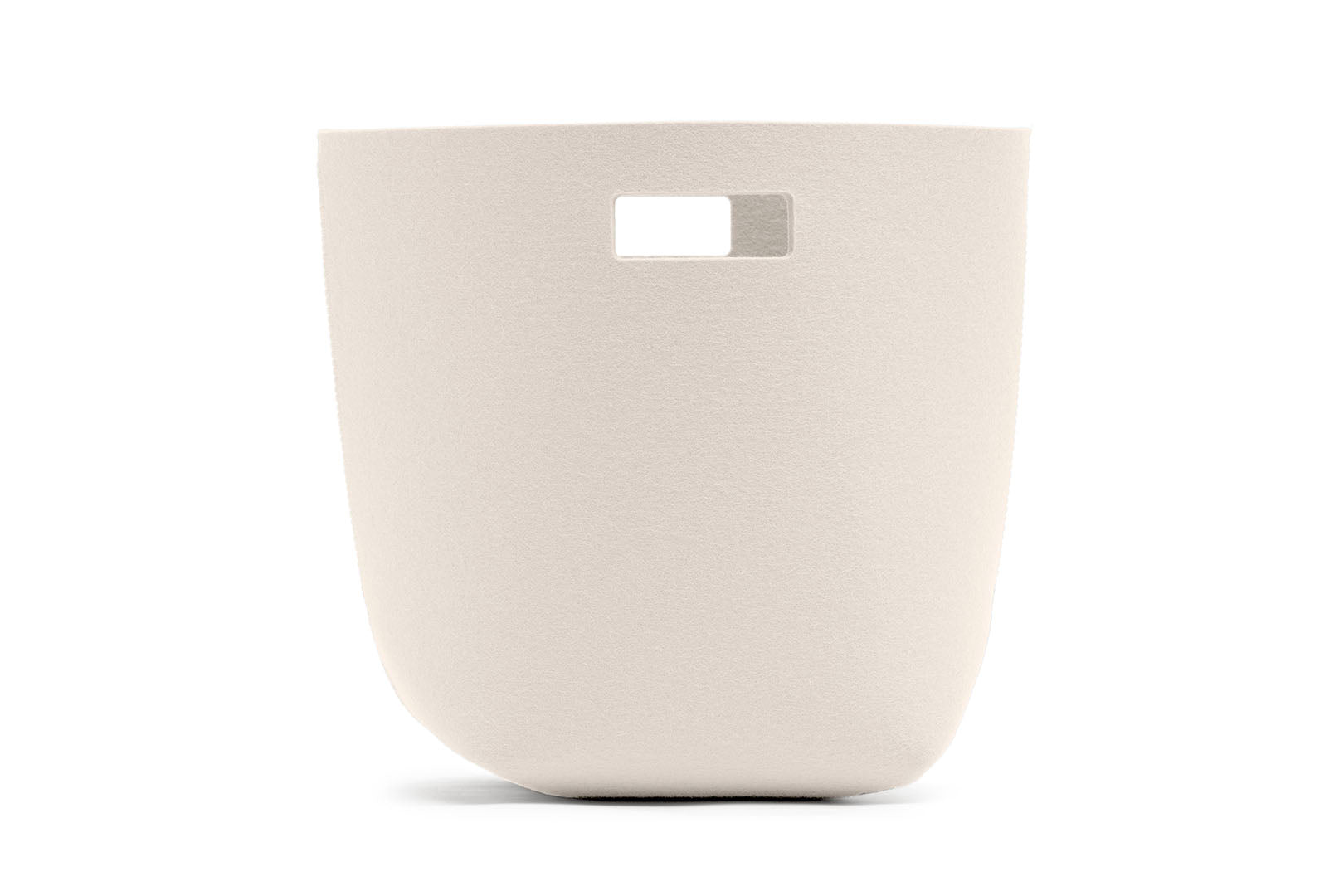 Papierkorb aus Wollfilz von Hey-Sign, Größe M in der Farbe Wollweiß