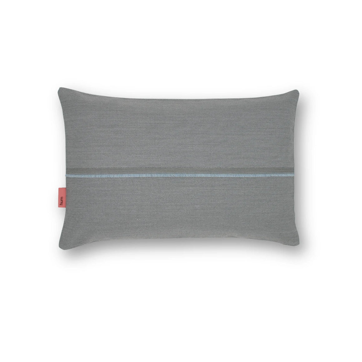 Kissen Bart von Hum mit Webkante, Farbe Lichtgrau