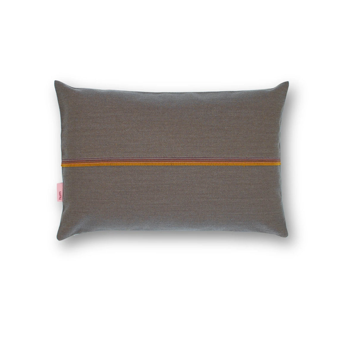 Kissen Bart von Hum mit Webkante, Farbe Olive