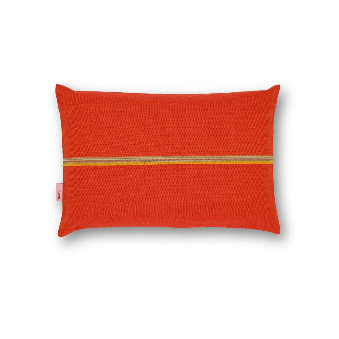 Kissen Bart von Hum mit Webkante, Farbe Orange