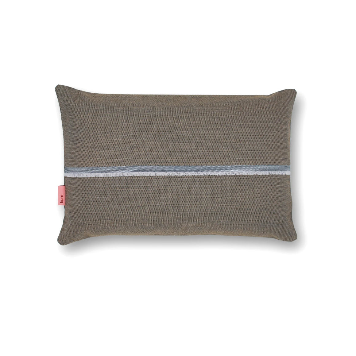 Kissen Bart von Hum mit Webkante, Farbe Quarzgrau