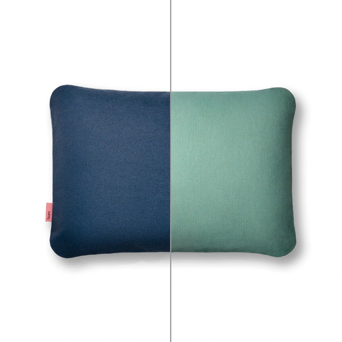 Zweifarbiges Zweifarbiges quadratisches Hum Outdoor Kissen Größe L in den Farben Marine und Türkis