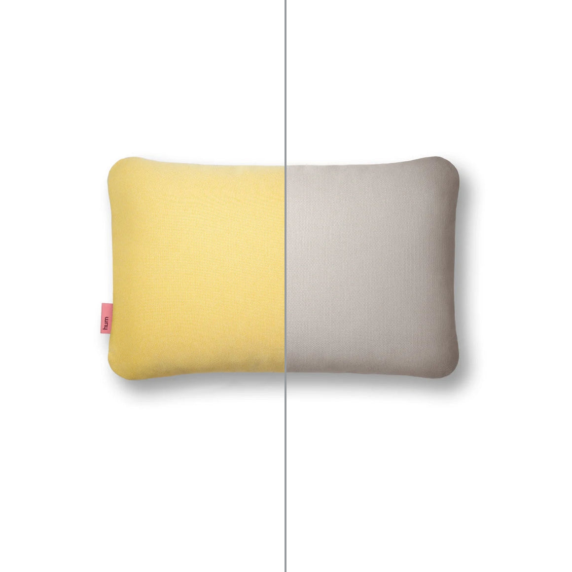 Zweifarbiges quadratisches Hum Outdoor Kissen Größe M in den Farben Sonne und Sand