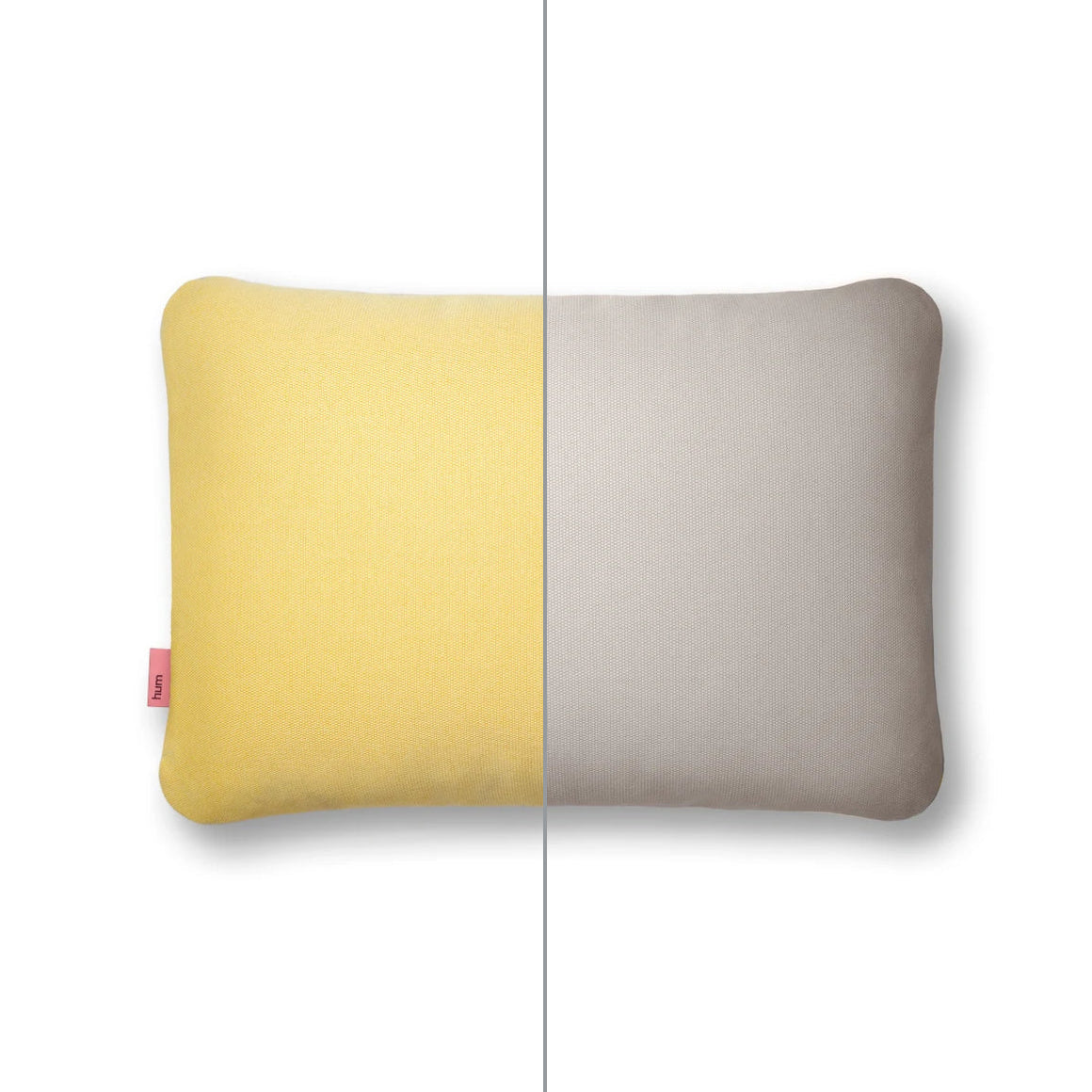 Zweifarbiges Zweifarbiges quadratisches Hum Outdoor Kissen Größe L in den Farben Sonne und Sand