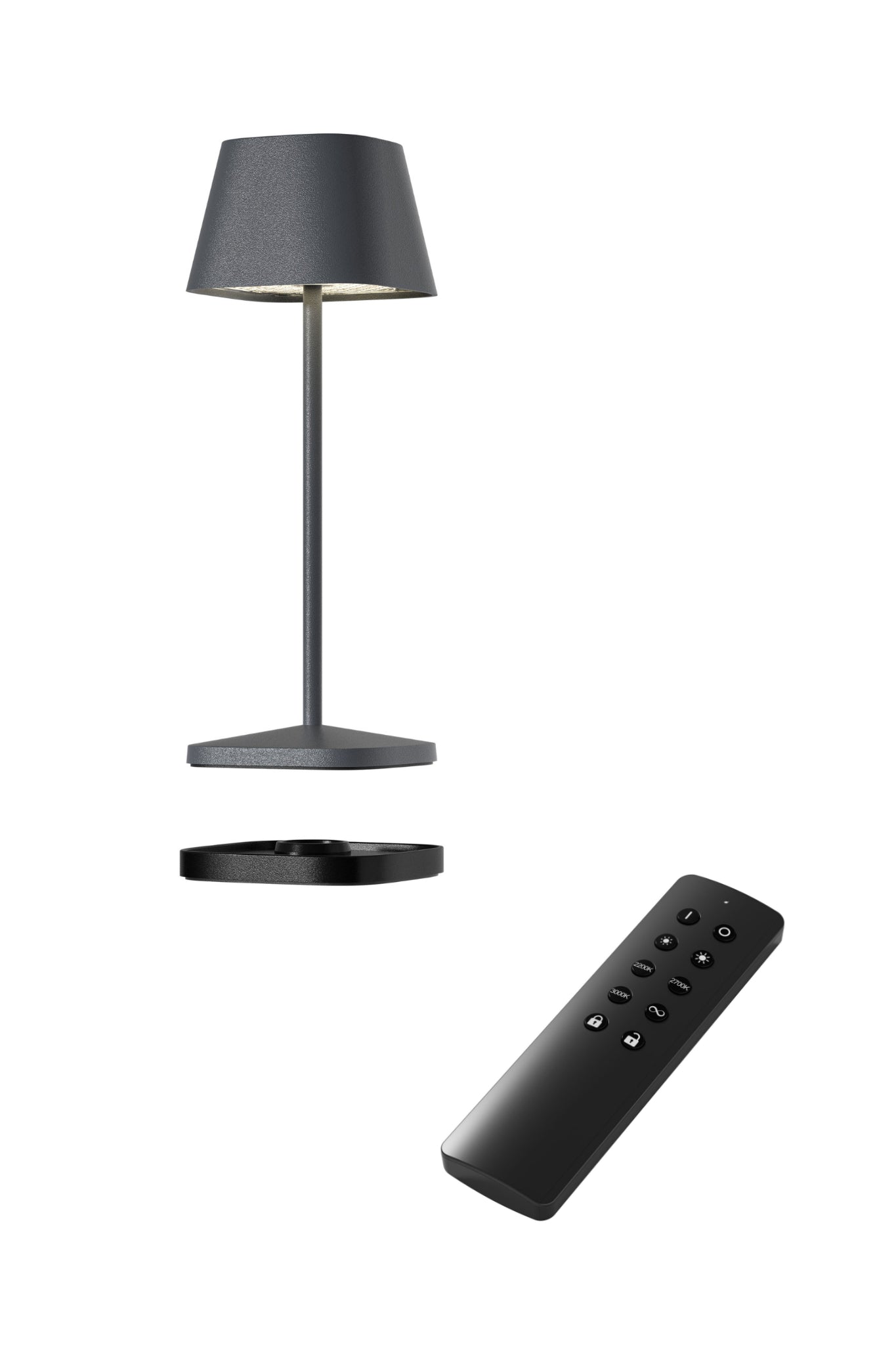 Akku Tischleuchte Neapel Micro RC von Villeroy & Boch, neue Generation, Farbe Anthrazit, mit Fernbedienung