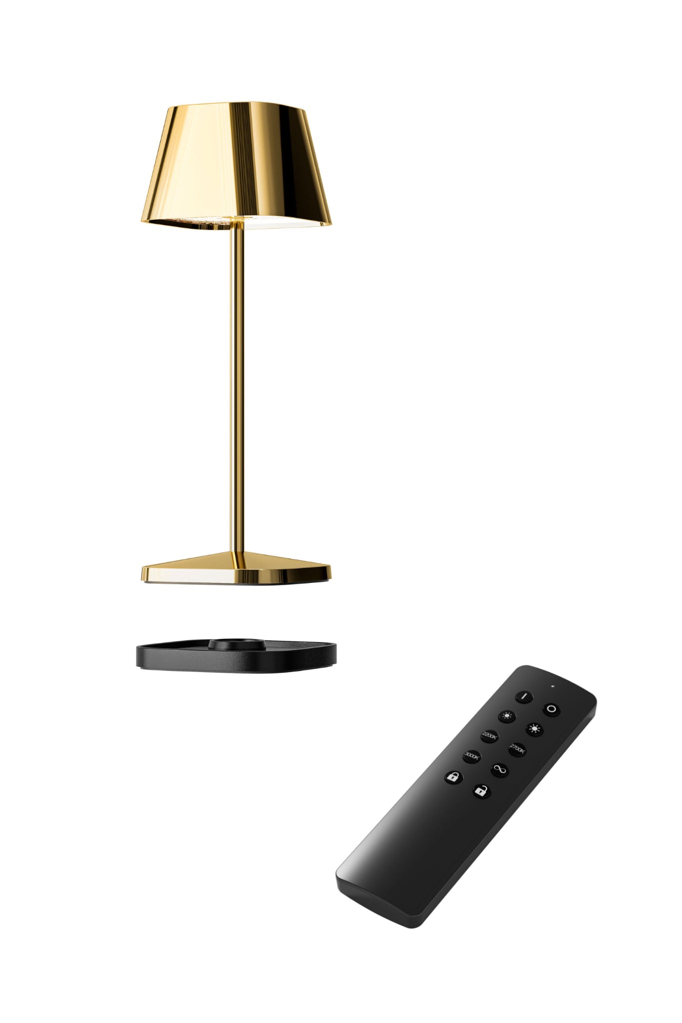 Akku Tischleuchte Neapel Micro RC von Villeroy & Boch, neue Generation, Farbe Gold, mit Fernbedienung