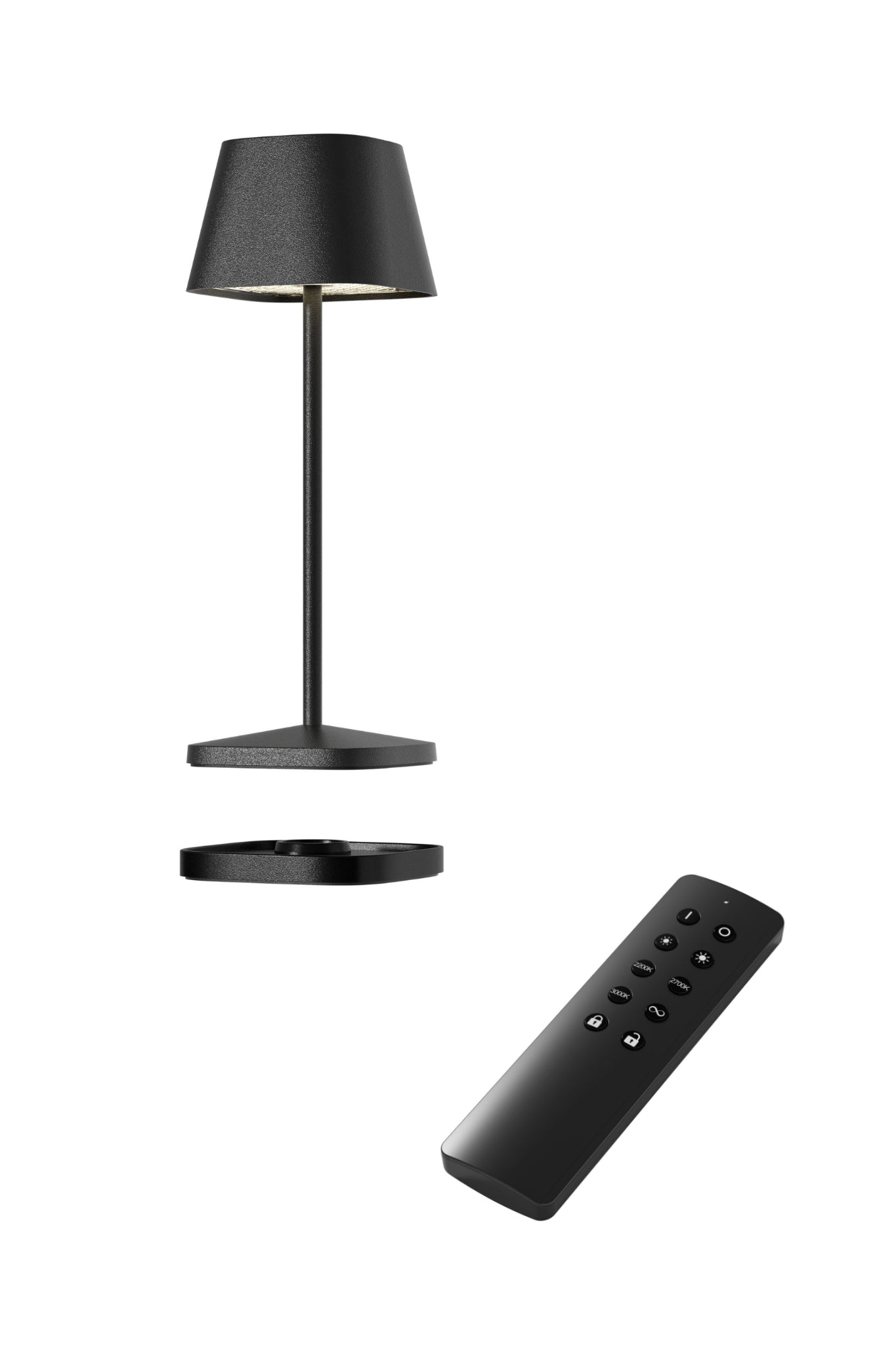 Akku Tischleuchte Neapel Micro RC von Villeroy & Boch, neue Generation, Farbe Schwarz, mit Fernbedienung