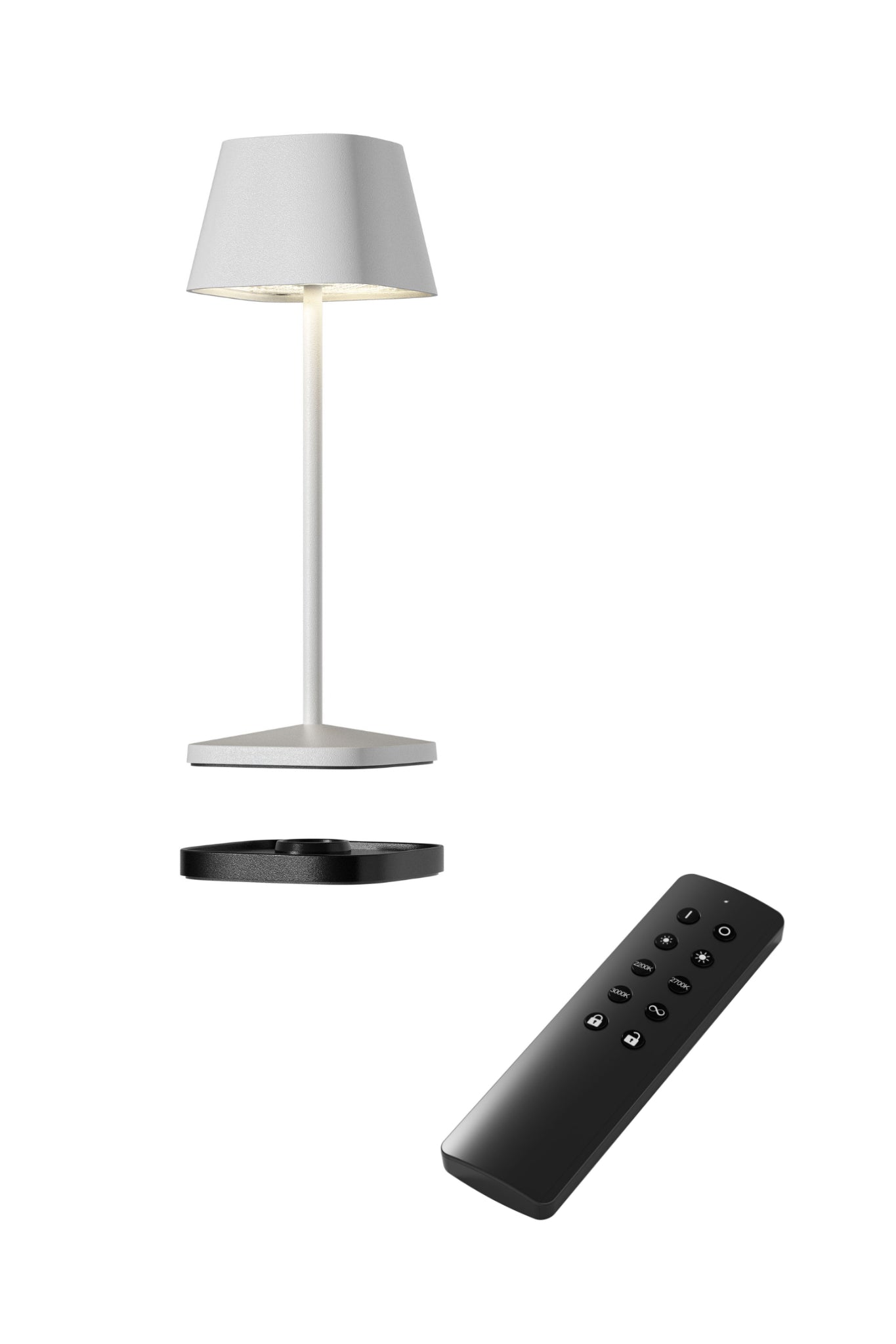 Akku Tischleuchte Neapel Micro RC von Villeroy & Boch, neue Generation, Farbe Weiß, mit Fernbedienung