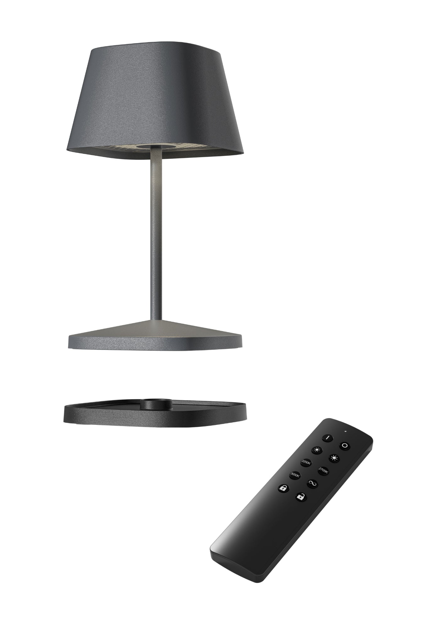 Akku Tischleuchte Neapel RC von Villeroy & Boch, neue Generation, Farbe Anthrazit, mit Fernbedienung