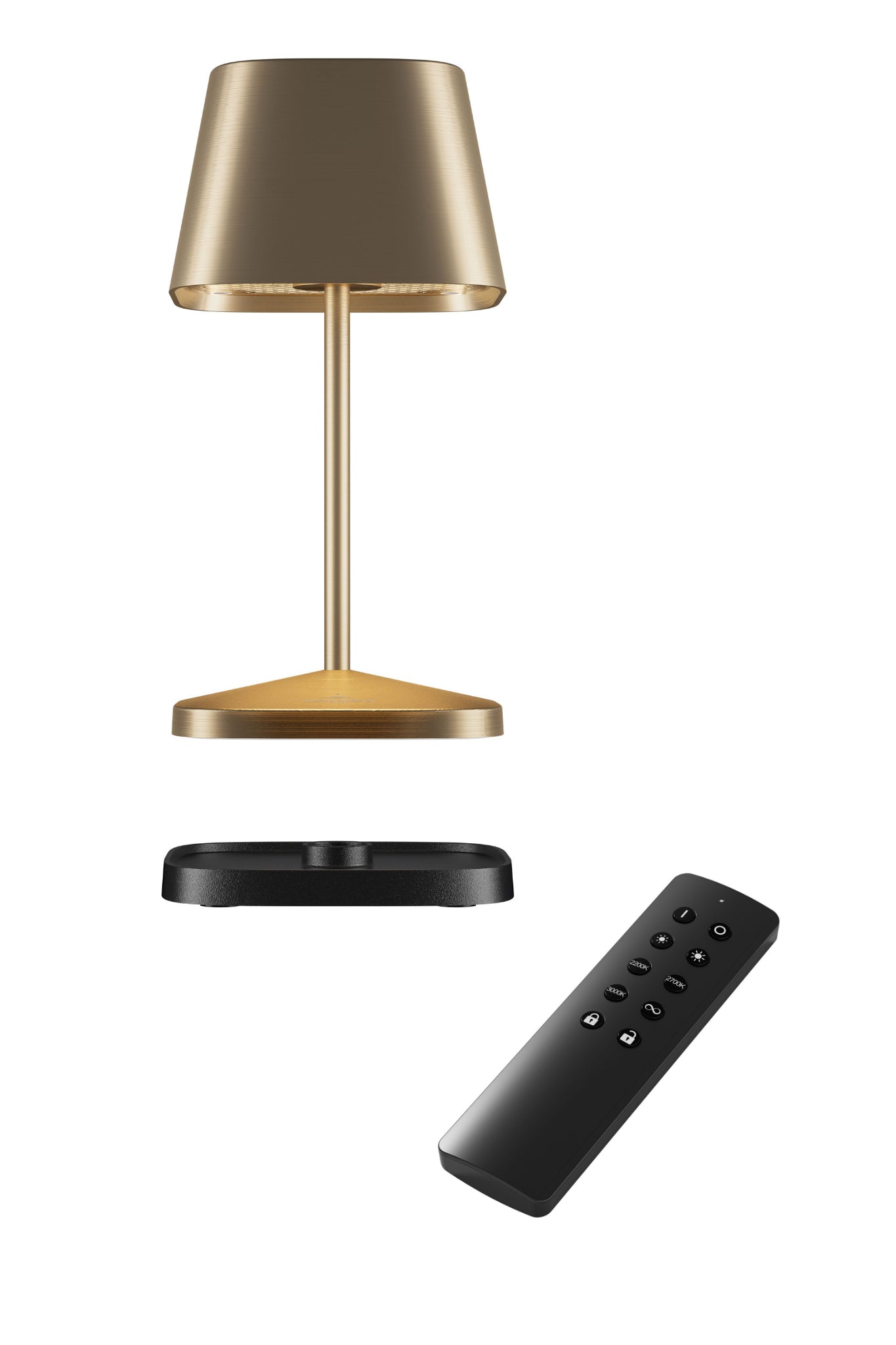 Akku Tischleuchte Neapel RC von Villeroy & Boch, neue Generation, Farbe Gold gebürstet, mit Fernbedienung