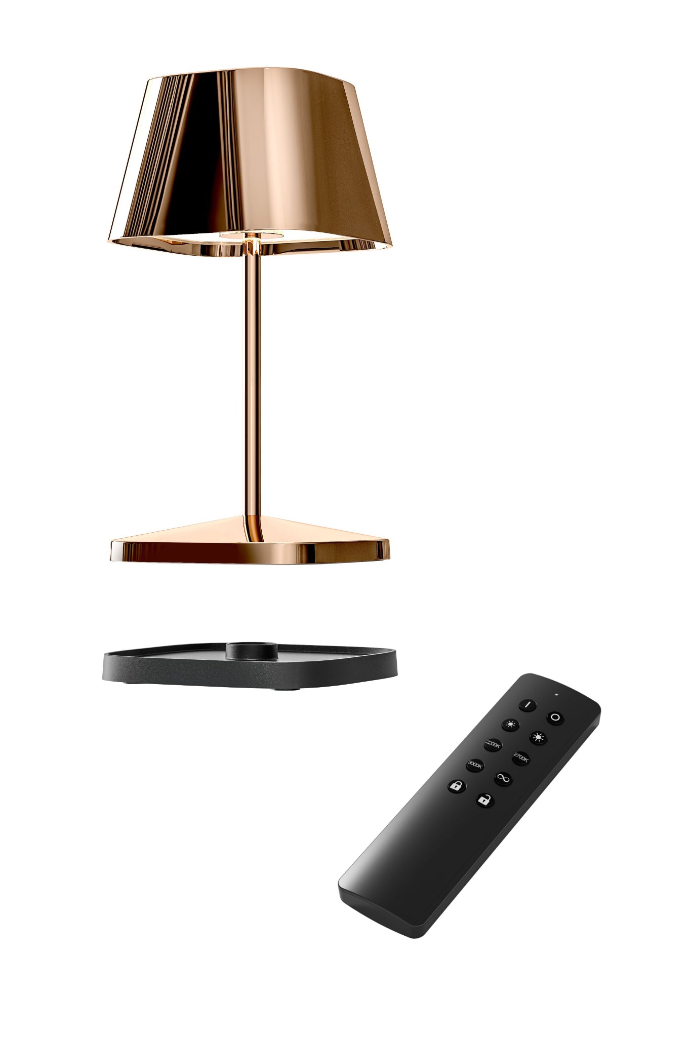 Akku Tischleuchte Neapel RC von Villeroy & Boch, neue Generation, Farbe Roségold, mit Fernbedienung